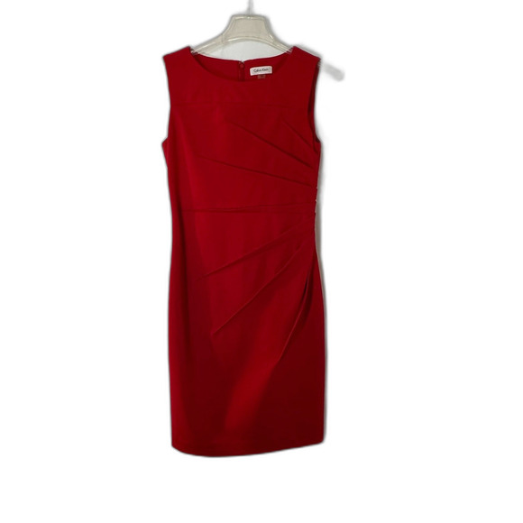 Calvin Klein Sleeveless Red Mini Dress Bodycon - Picture 1 of 8